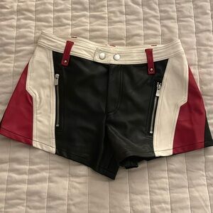 Free People leather shorts